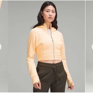 Lululemon Women's Sz 2(?) Hooded Scuba Full Zip Cropped Jacket Summer Glow